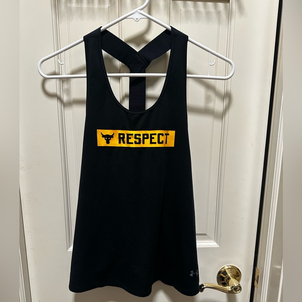 Under Armour The Rock Tank with Yellow Graphic